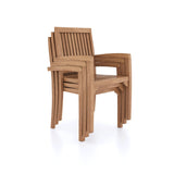 Giant Teak Set 200-300cm Rectangle Extending Table 4cm Top (12 Henley Stacking Chairs) Cushions included.