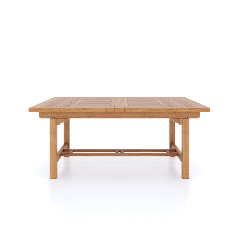 Teak Garden Furniture 180-240cm Rectangle Extending Table, 4cm Top.