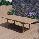 Teak Garden Furniture 180-240cm Rectangle Extending Table, 4cm Top.