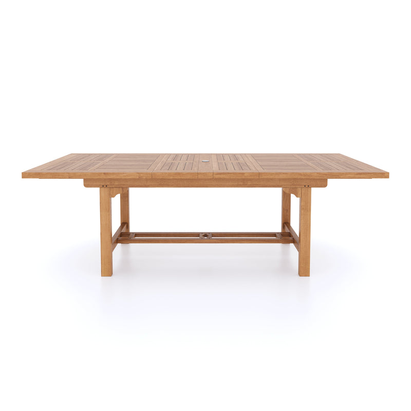 Teak Garden Furniture 180-240cm Rectangle Extending Table, 4cm Top.