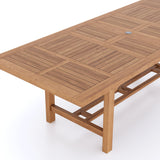 Teak Garden Furniture 180-240cm Rectangle Extending Table, 4cm Top.