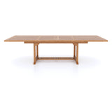 Giant Teak Set 200-300cm Rectangle Extending Table 4cm Top (12 Henley Stacking Chairs) Cushions included.