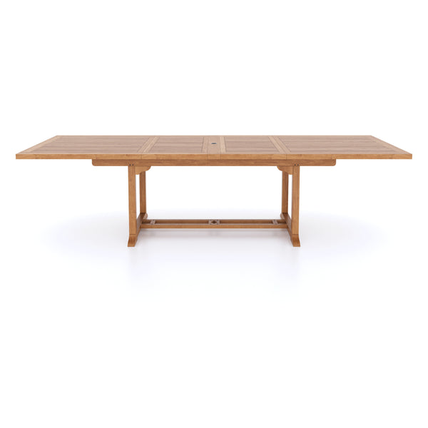 Teak Garden Furniture 2-3m Rectangle Extending Table, 4cm Top.