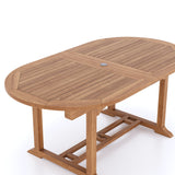 Teak Set Oval 180-240cm Extending Table 4cm Top (2 San Francisco Chairs 2 Benches) Cushions included.