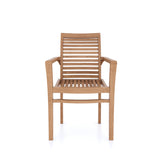 4 x Teak Garden Furniture Oxford Stacking Chairs (cushions Included)