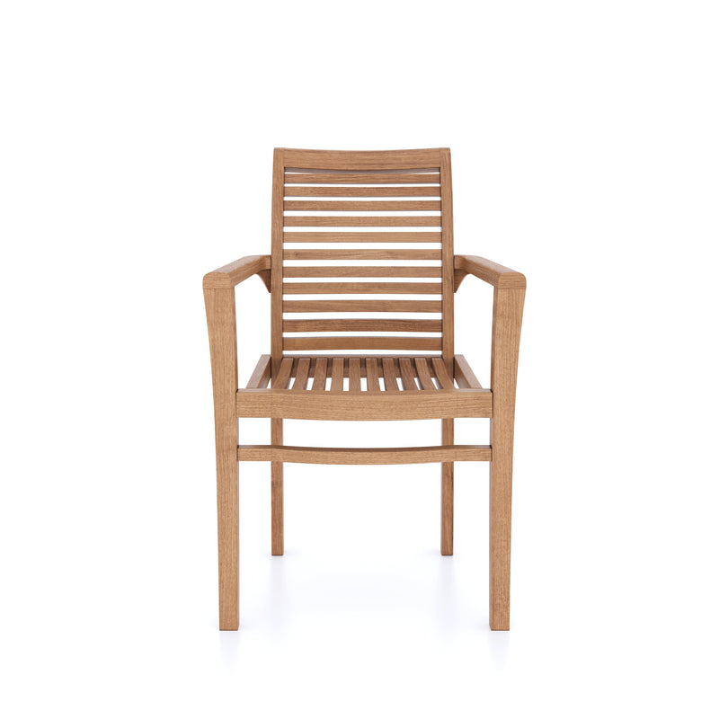 4 x Teak Garden Furniture Oxford Stacking Chairs (cushions Included)