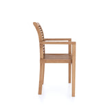 4 x Teak Garden Furniture Oxford Stacking Chairs (cushions Included)