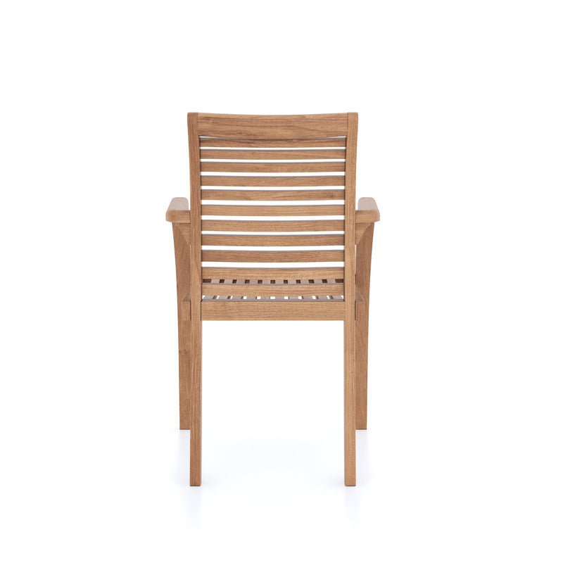 4 x Teak Garden Furniture Oxford Stacking Chairs (cushions Included)